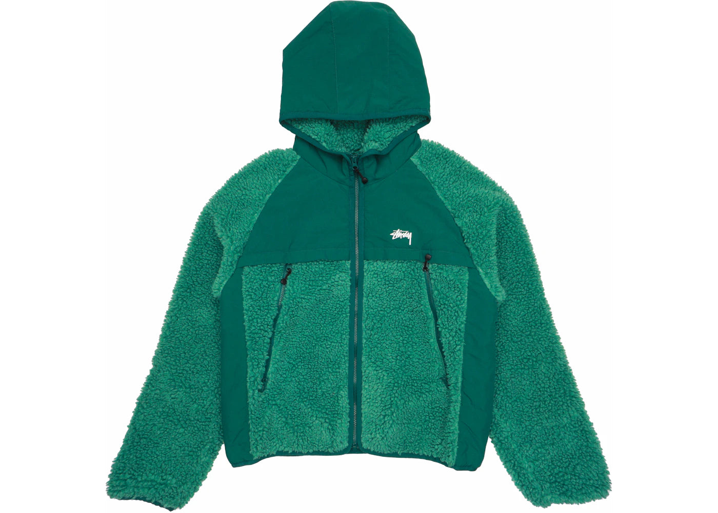 Stussy Sherpa Paneled Hooded Jacket Teal