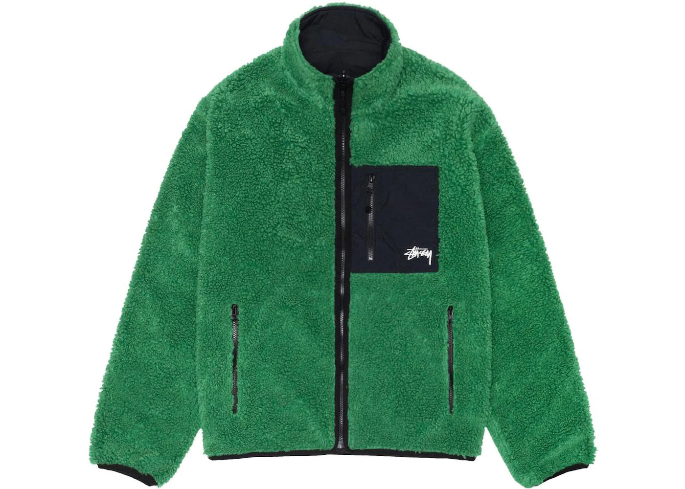 Stussy Sherpa Reversible Jacket Green
