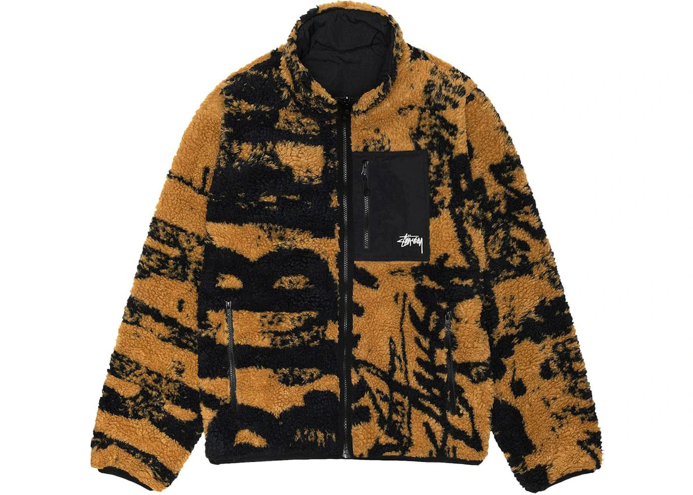 Stussy Sherpa Reversible Stamp Jacket Yellow