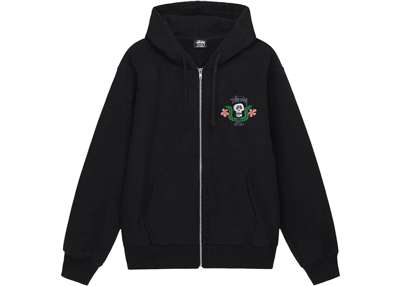 Stussy Skull Crest Zip Hoodie Black