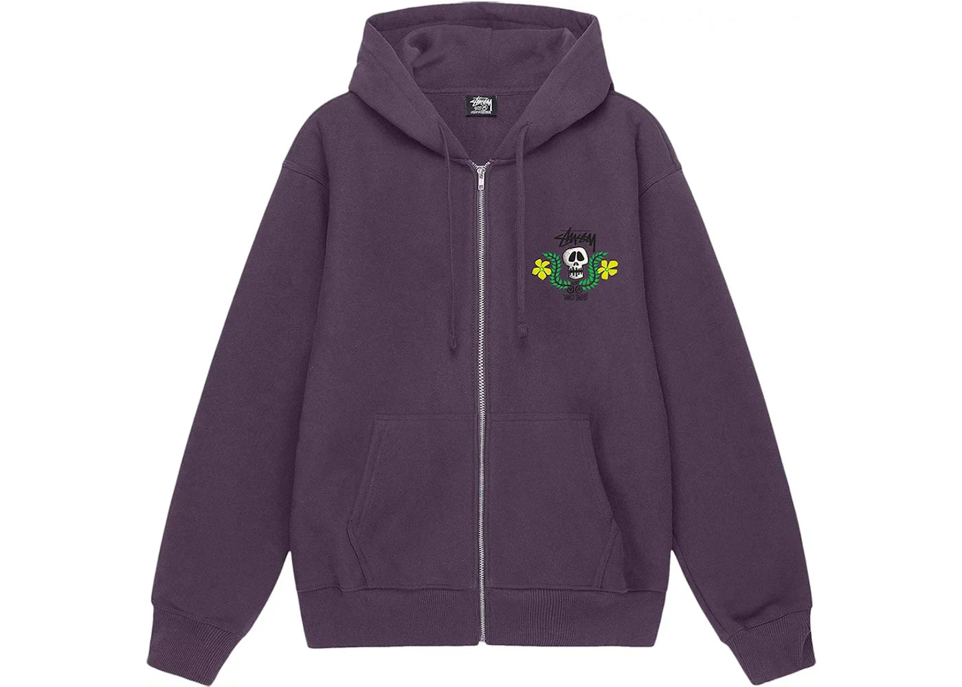 Stussy Skull Crest Zip Hoodie Grape