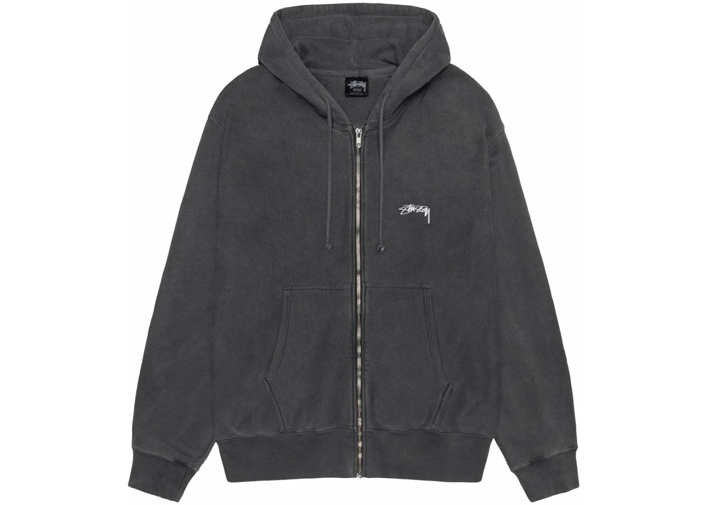 Stussy Smooth Stock Pigment Dyed Zip Hoodie Black