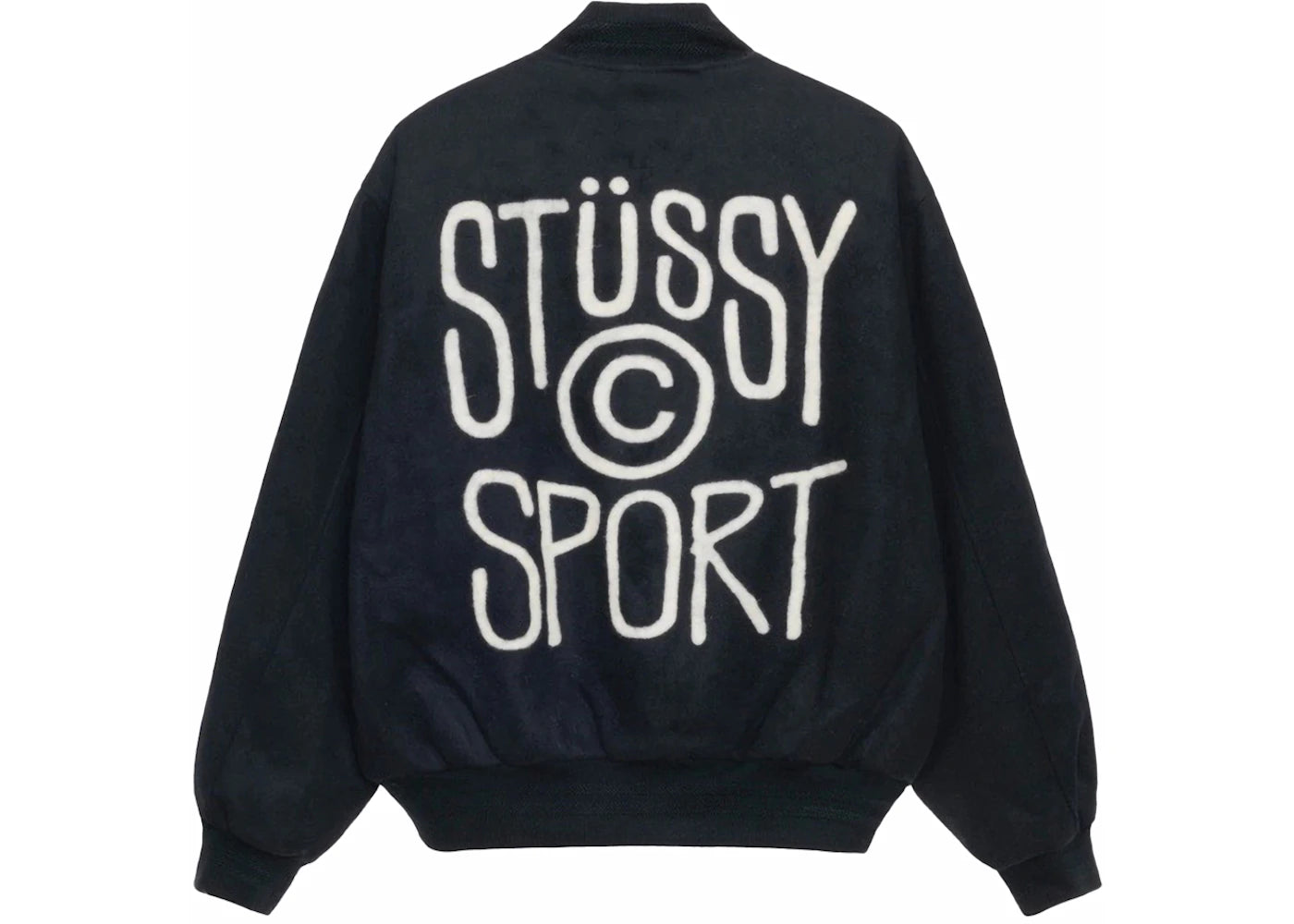 Stussy Sport Melton Varsity Jacket Black