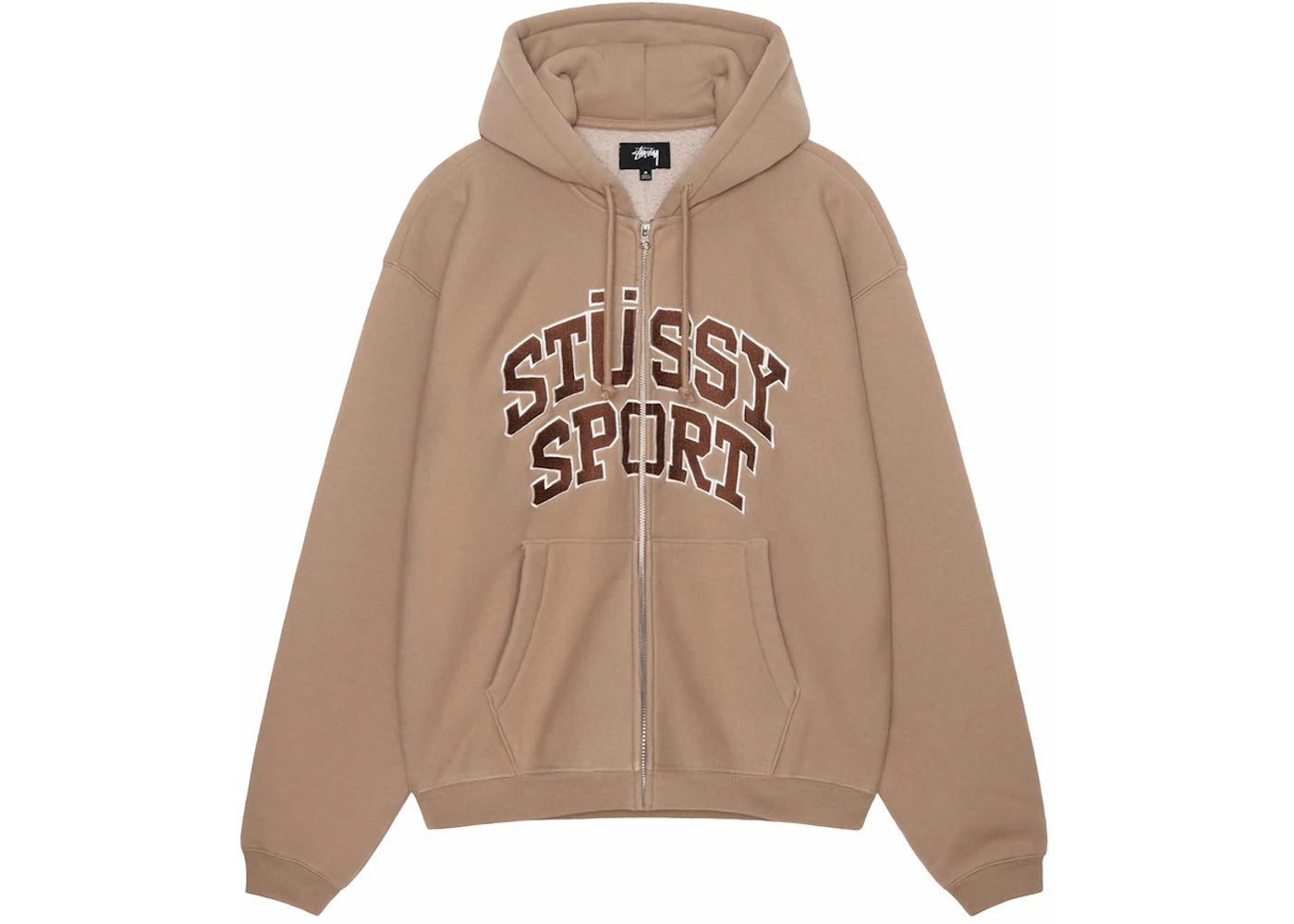 Stussy Sport Zip Hoodie Tan