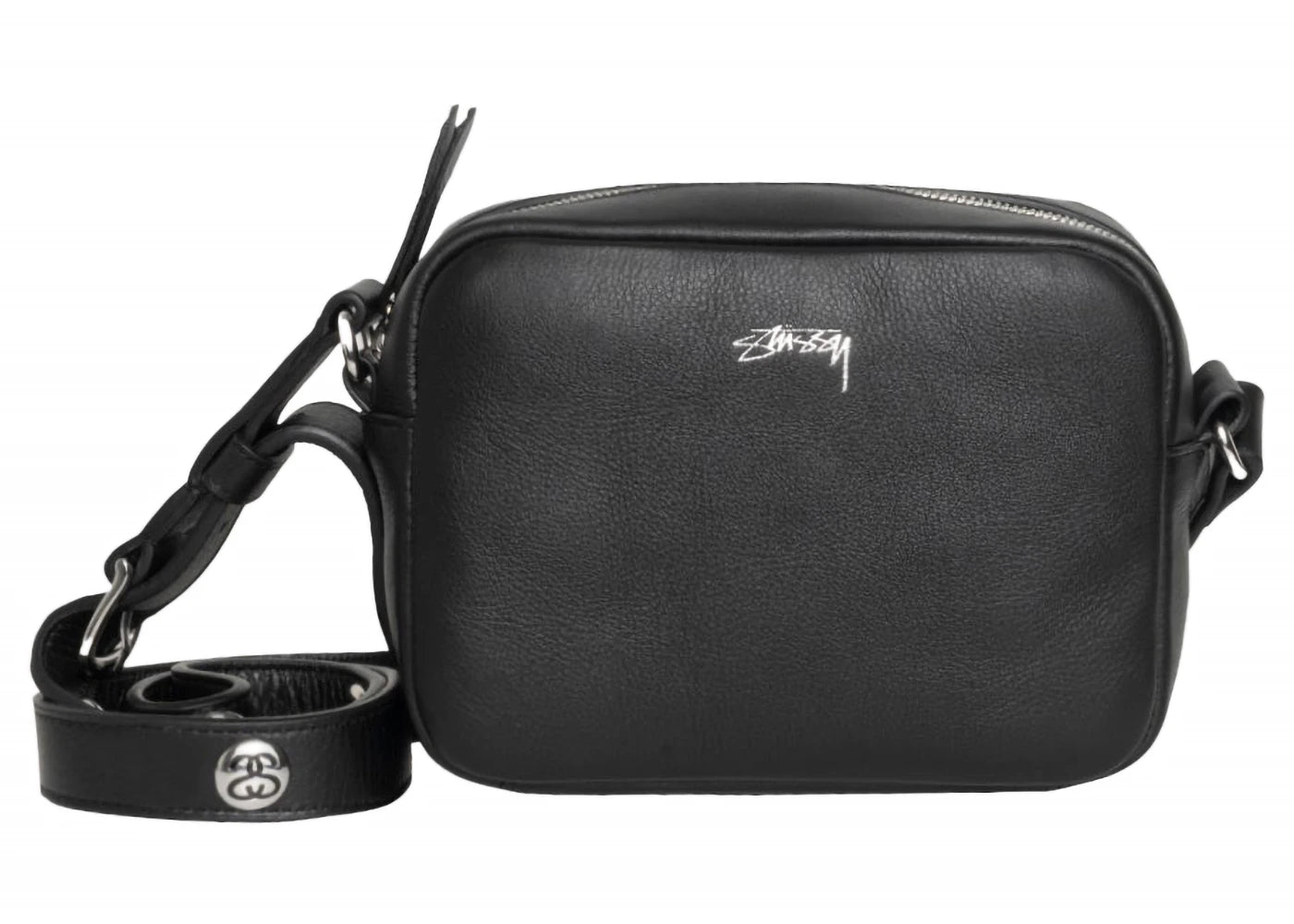 Stussy SS Link Leather Side Pouch Black