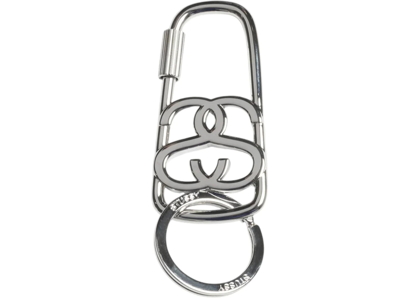 Stussy Ss Link Twist Carabiner Brushed Nickel