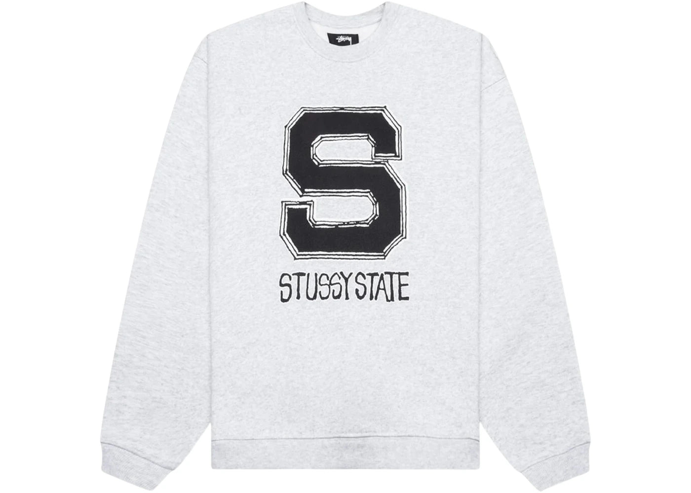 Stussy State Crew Hoodie Ash Heather