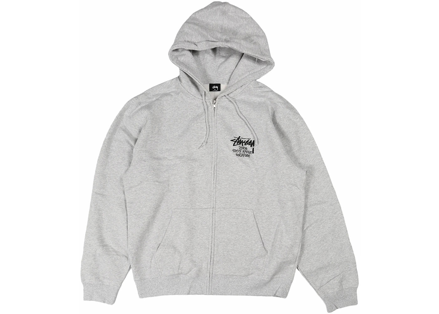 Stussy Stock DSM Singapore Zip Hoodie Ash Heather