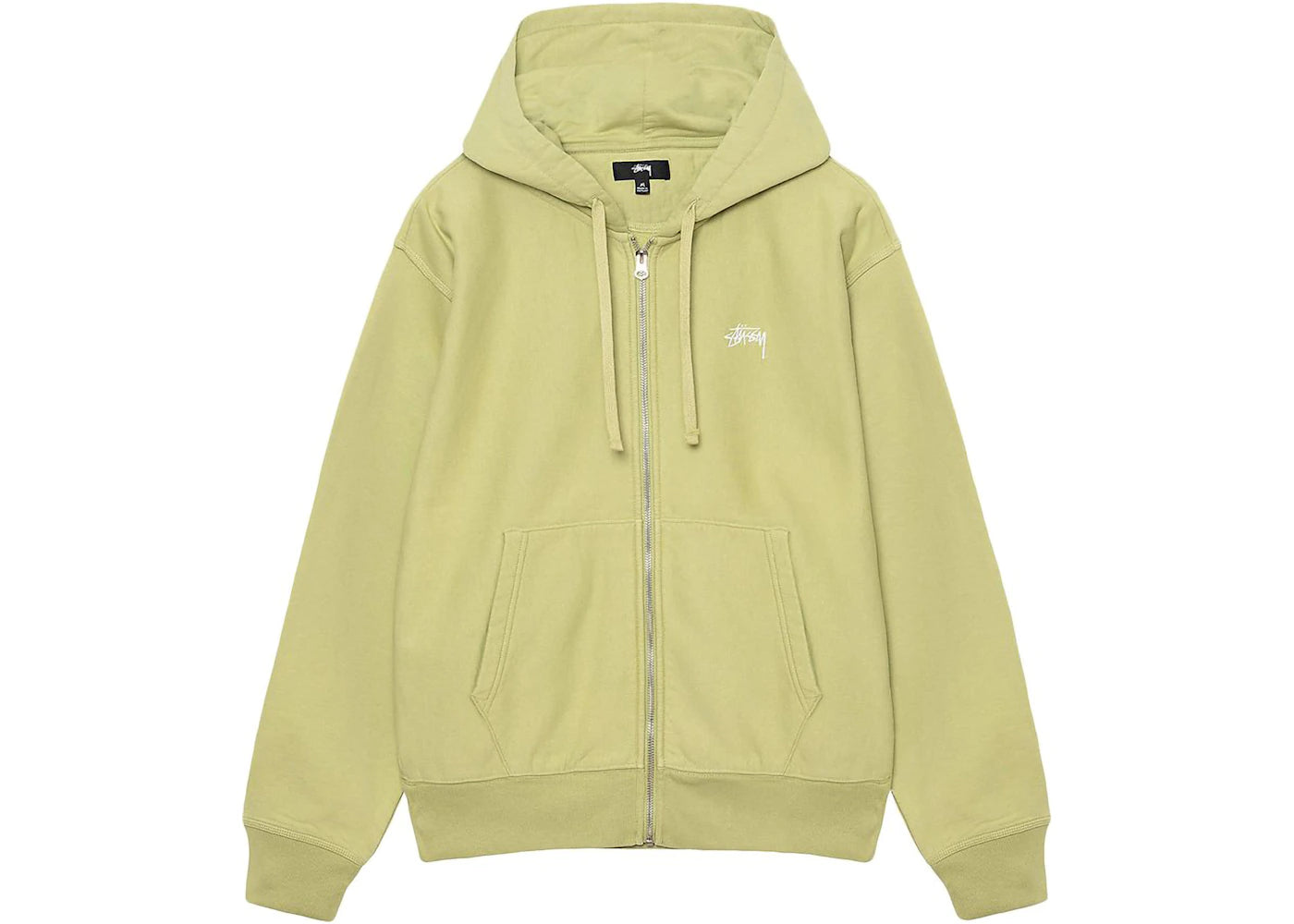 Stussy Stock Logo Zip Hoodie Pale Green