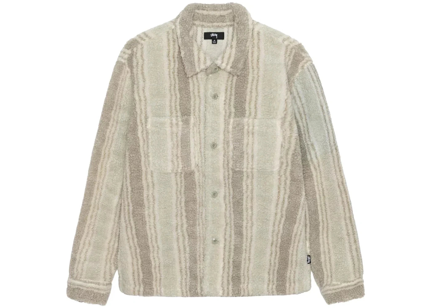 Stussy Stripe Sherpa Shirt Natural