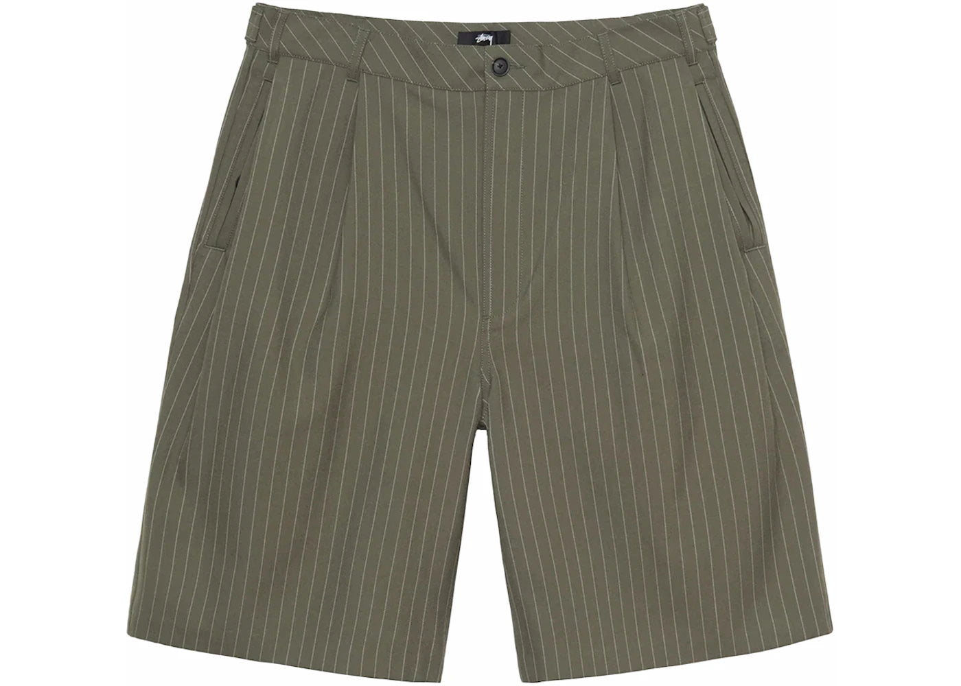 Stussy Volume Pleated Stripe Short Olive