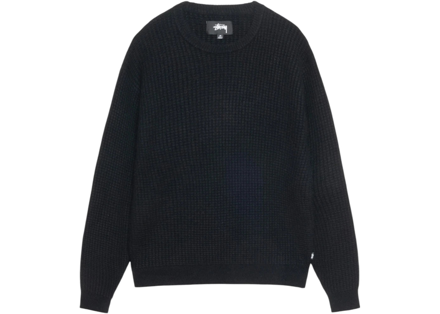 Stussy Waffle Knit Cashmere Crew Black
