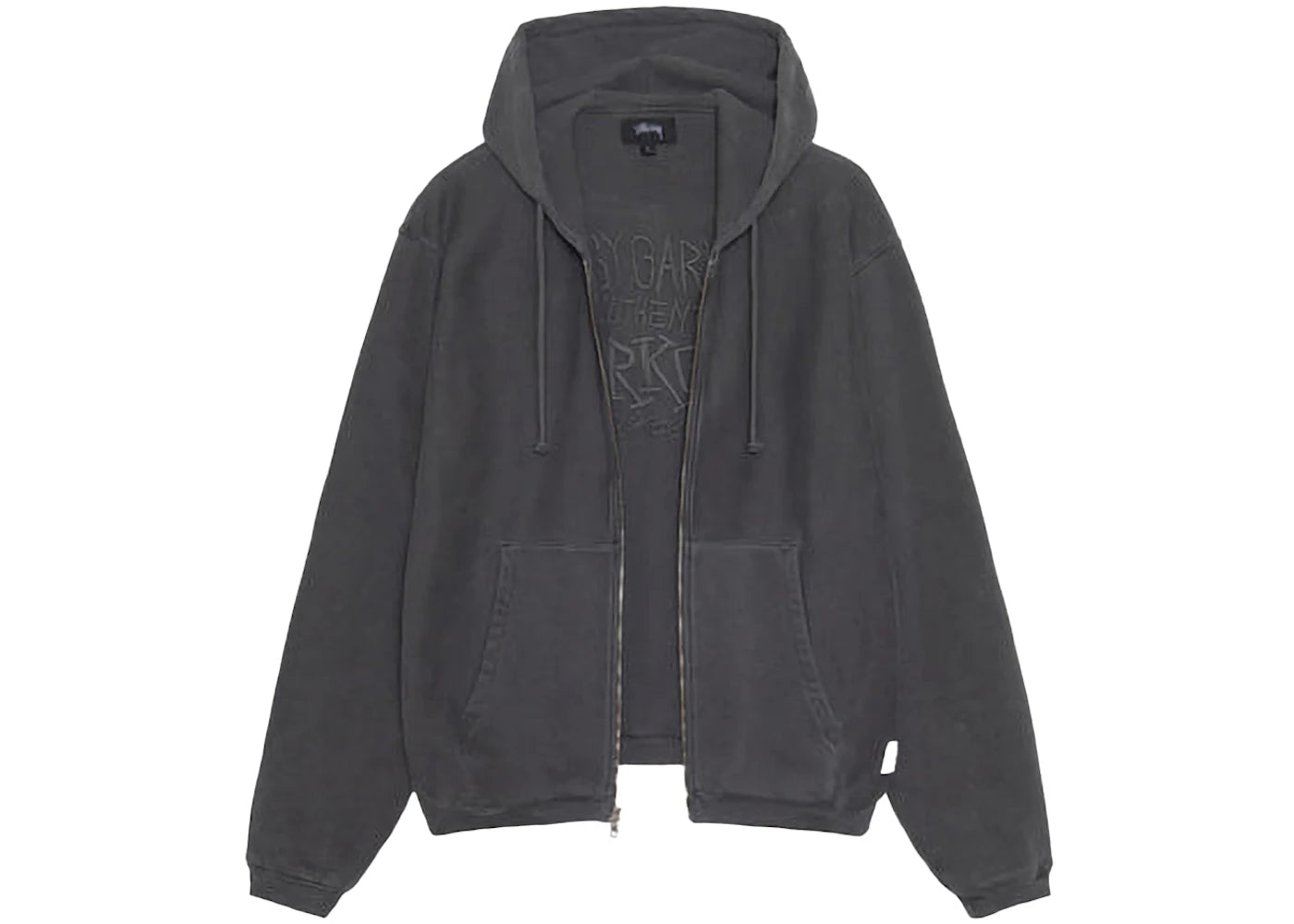 Stussy Waffle Lined Zip Hoodie Black