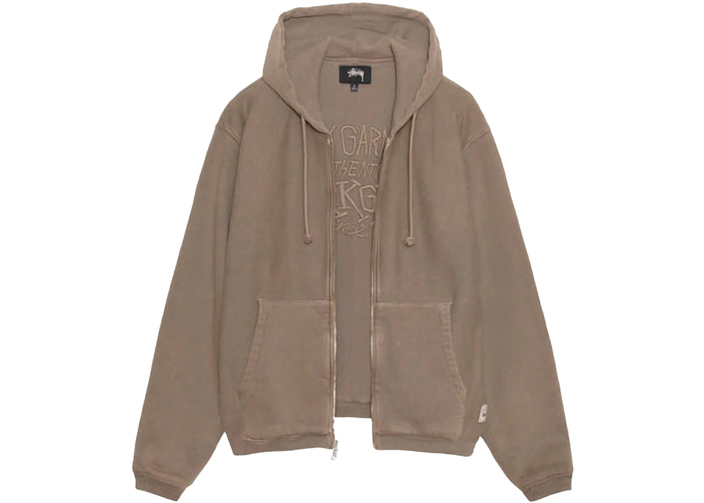Stussy Waffle Lined Zip Hoodie Brown