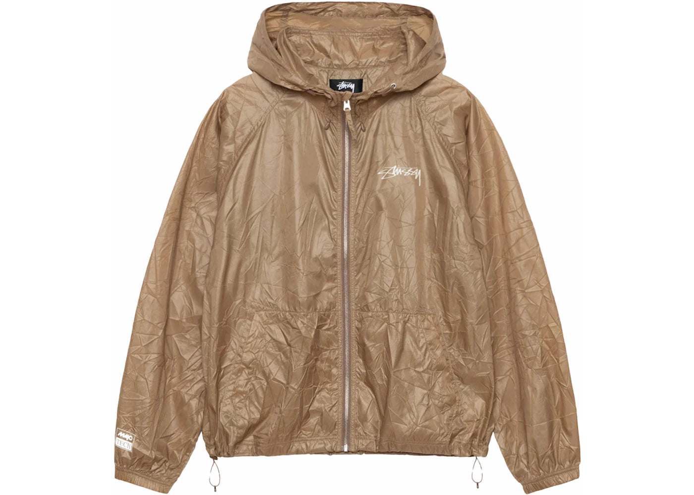 Stussy Wrinkled Nylon Beach Shell Jacket Brown