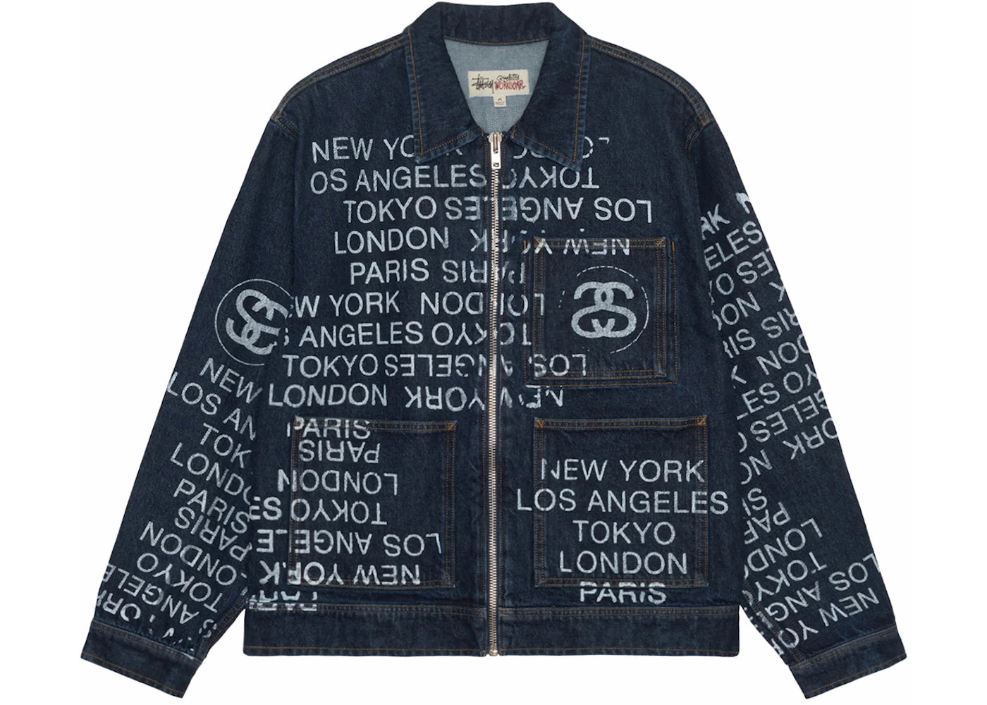 Stussy Zip Work Denim City Link Jacket One Wash