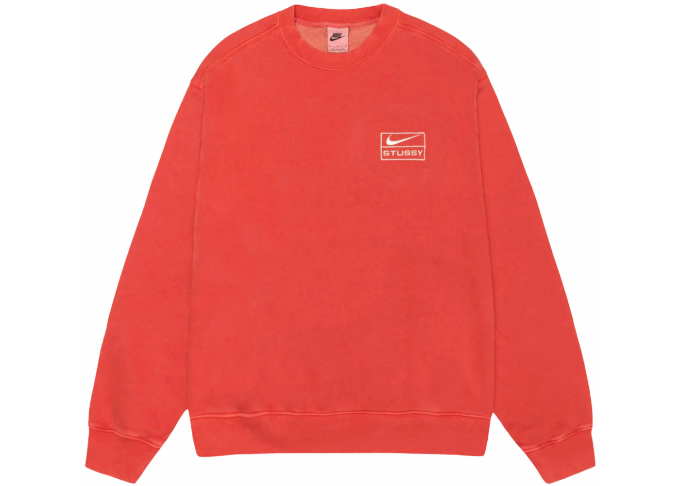 Stussy x Nike Pigment Dyed Fleece Crew (Asia Sizing) Habanero Red