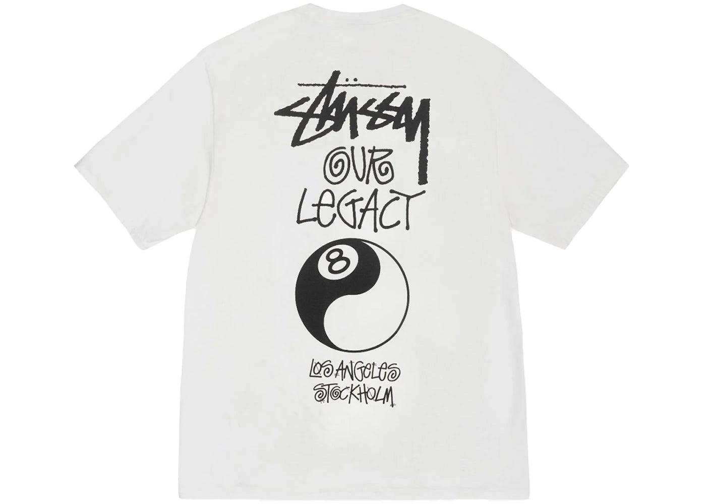 Stussy x Our Legacy Work Shop 8 Ball Yin Yang Pigment Dyed Tee Natural