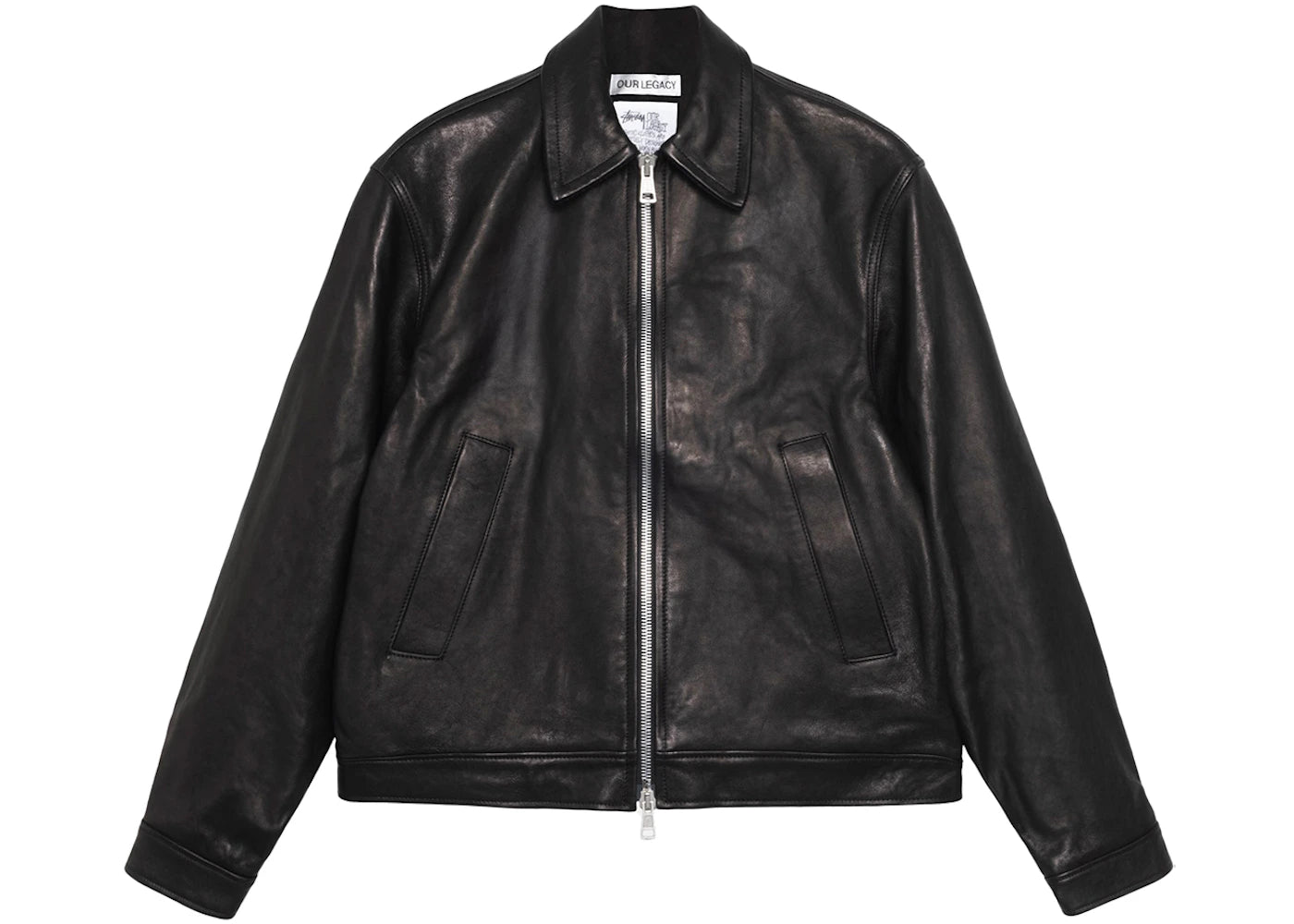 Stussy x Our Legacy Work Shop Blouson Leather Jacket Black