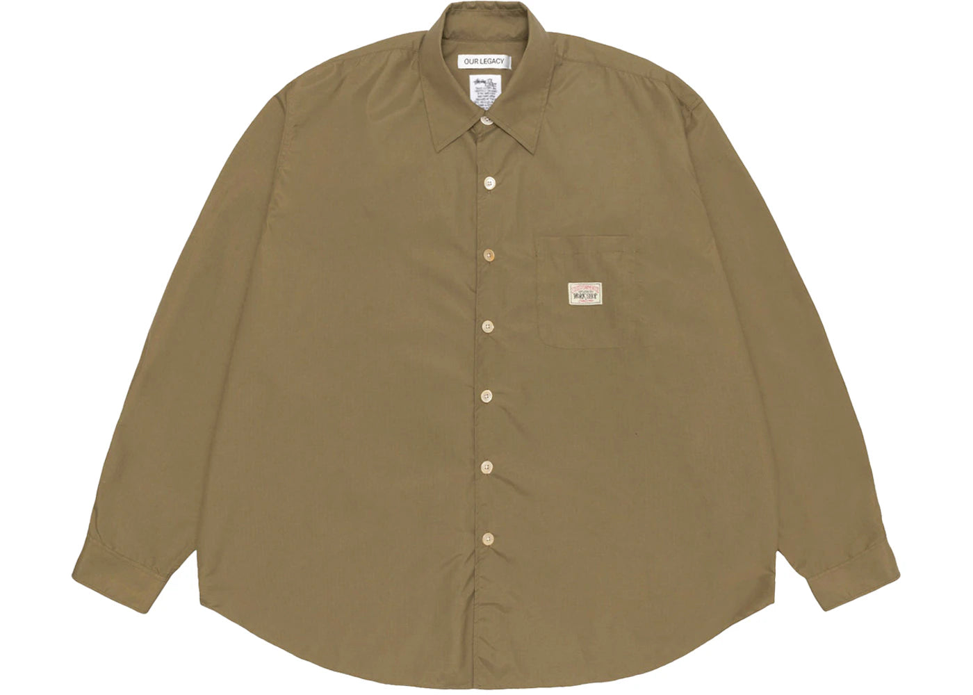 Stussy x Our Legacy Work Shop Borrowed Shirt Olive Nylon Ripstop