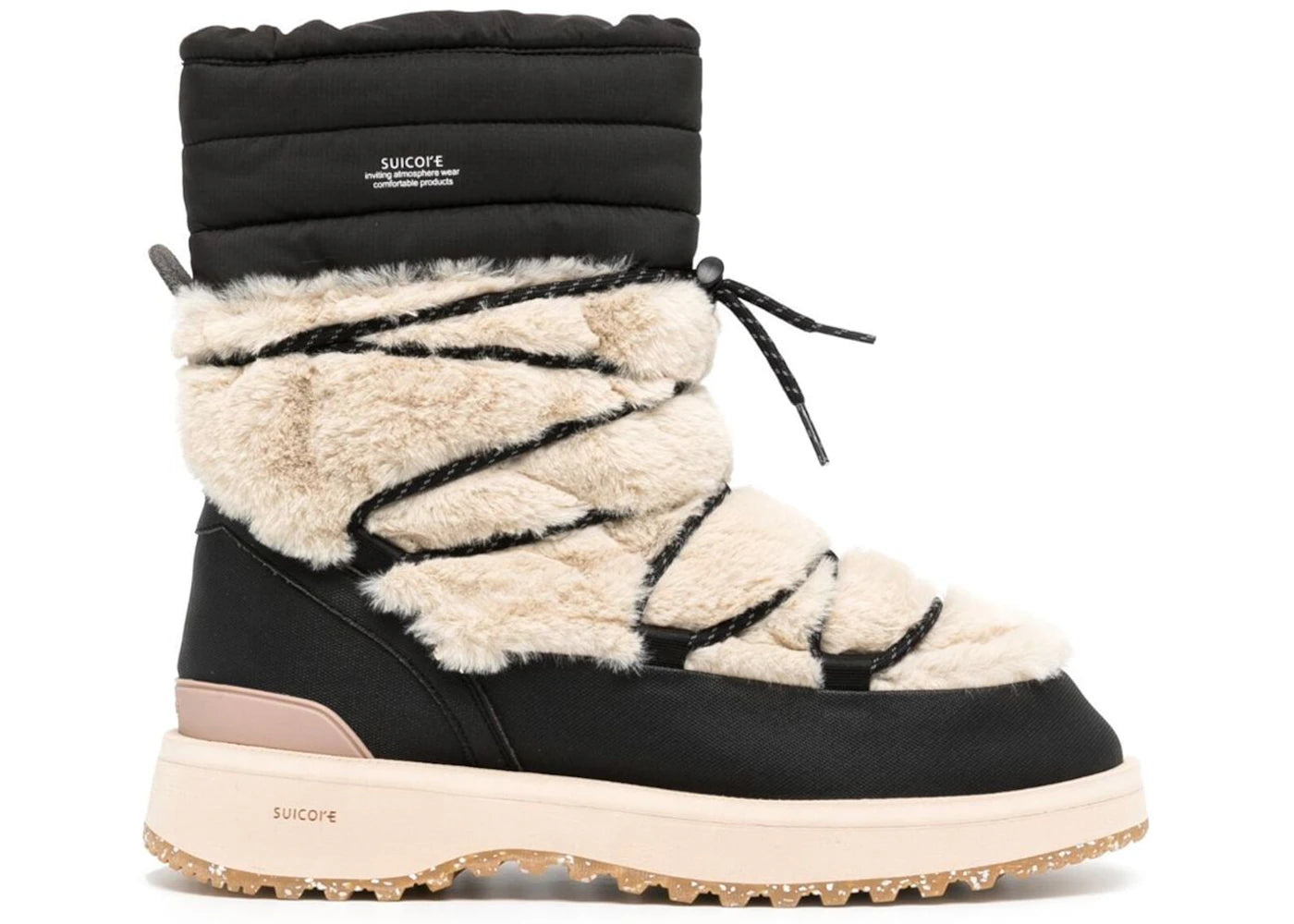 Suicoke Bower-ab-HI-Fur Boot Black Beige