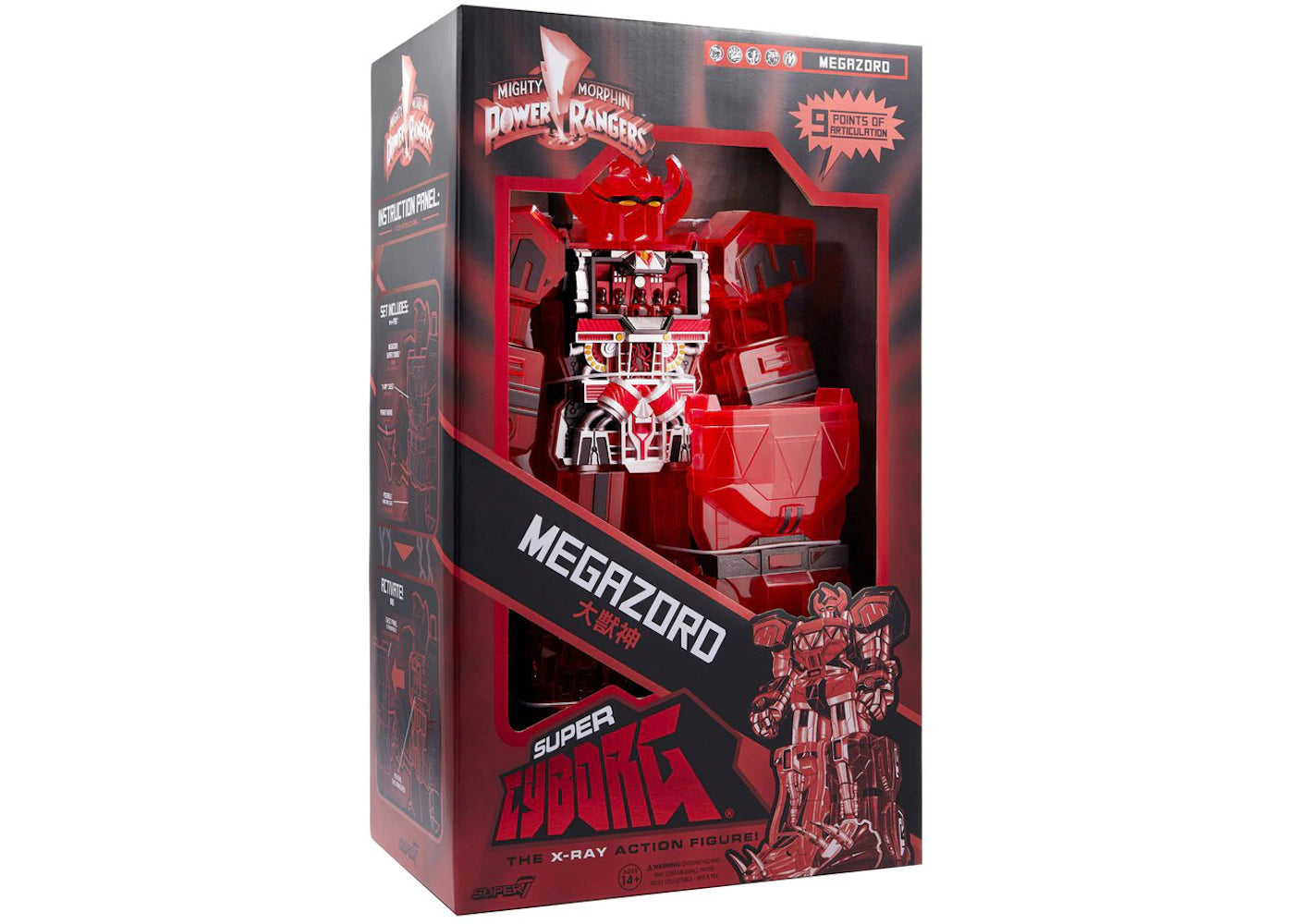 Super7 Mighty Morphin Power Rangers Super Cyborg- Megazord Red Clear Figure