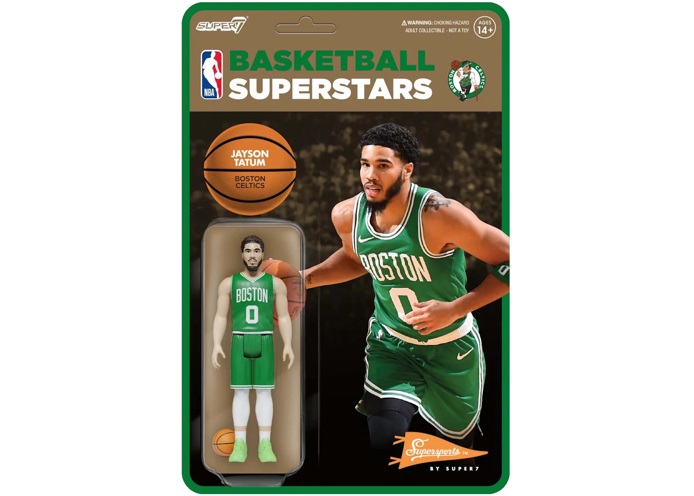 Super7 Supersports NBA Boston Celtics Jayson Tatum Action Figure Green
