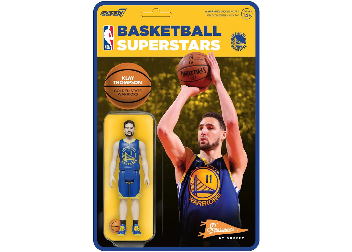 Super7 Supersports NBA Golden State Warriors Klay Thompson Action Figure Blue