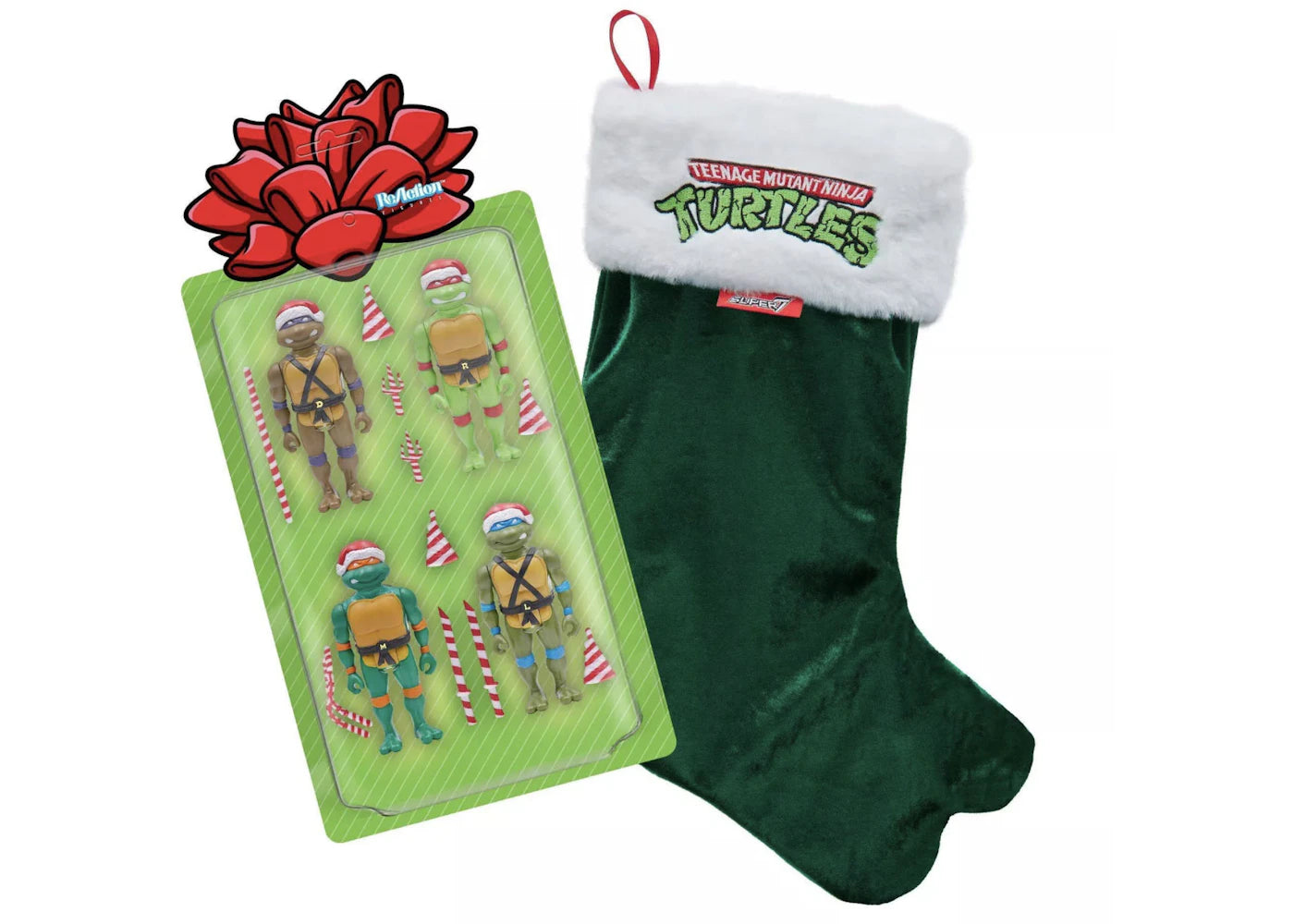 Super7 Teenage Mutant Ninja Turtles Holiday Action Figure Set Green