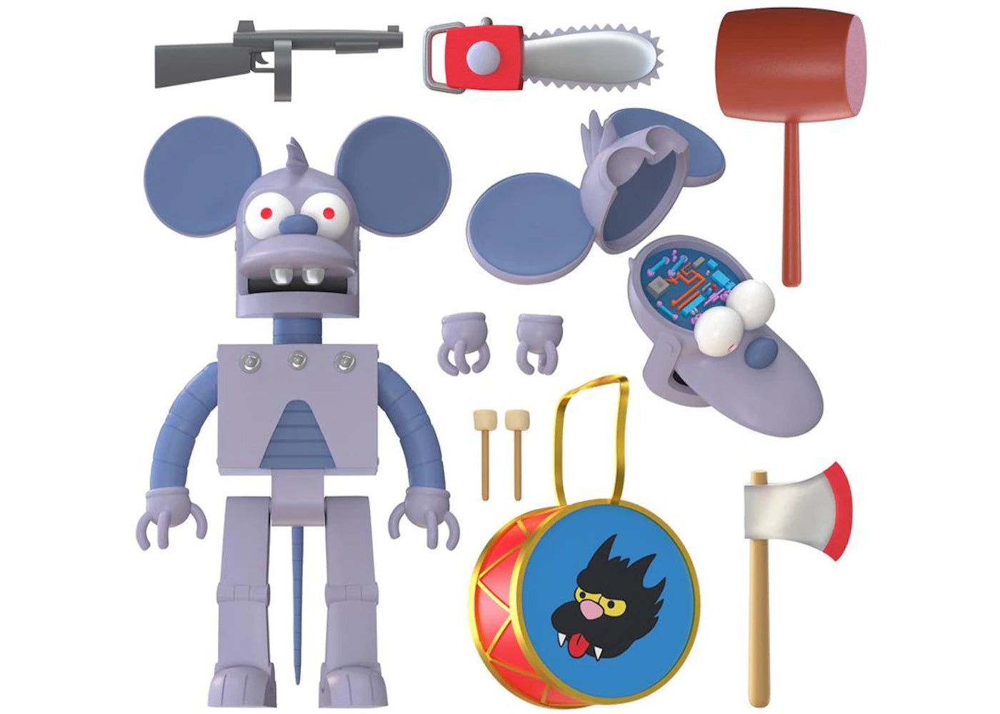Figurine Super 7 Ultimates - Robot Itchy (Les Simpson) - Neuve Sous Blister
