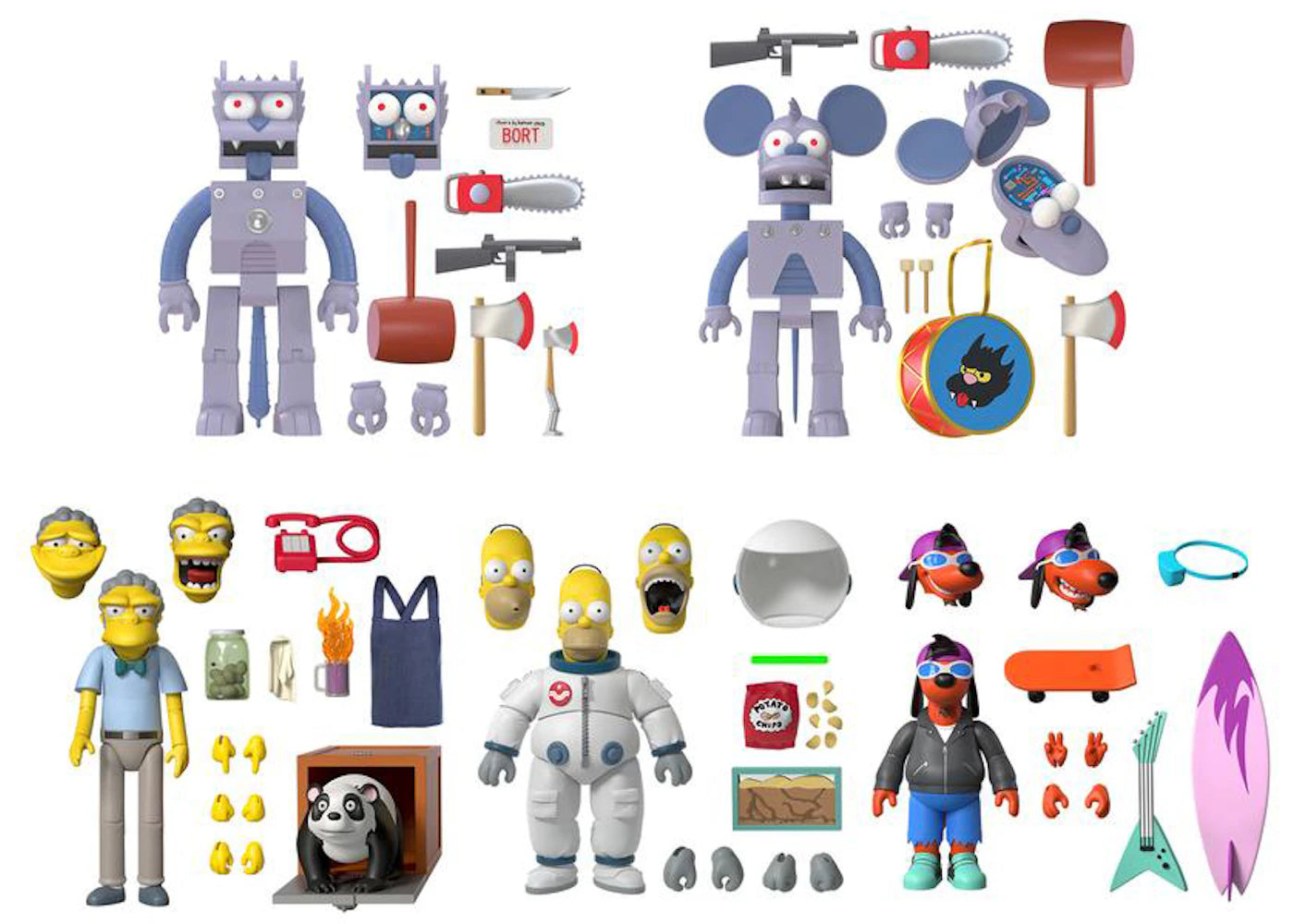 Super7 x The Simpsons ULTIMATES! Wave 1- Set of 5 Action Figures