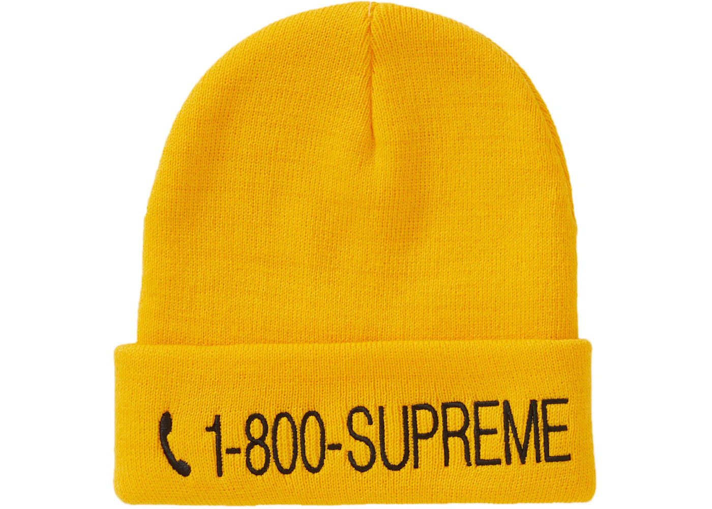 Supreme 1-800 Beanie Gold