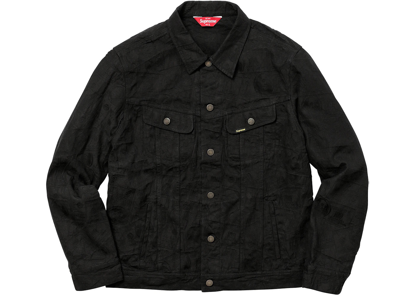 Supreme 100 Dollar Bill Trucker Jacket Black