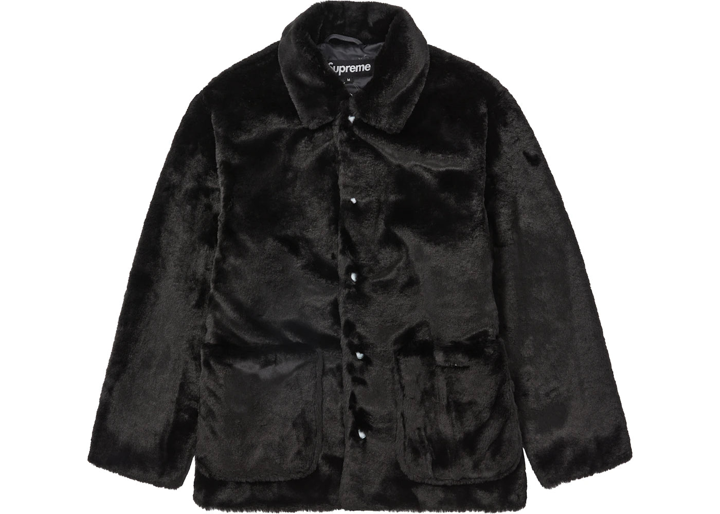 Supreme 2-Tone Faux Fur Shop Coat Black