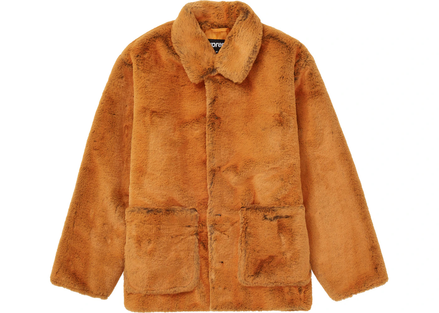 Supreme 2-Tone Faux Fur Shop Coat Orange