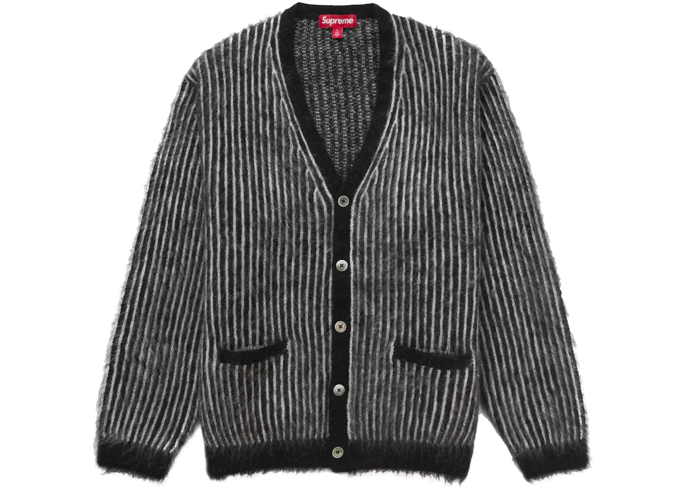 Supreme 2-Tone Mohair Cardigan Black