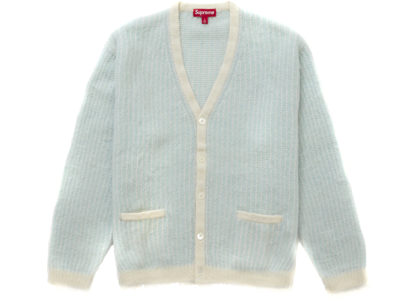Supreme 2-Tone Mohair Cardigan Ivory