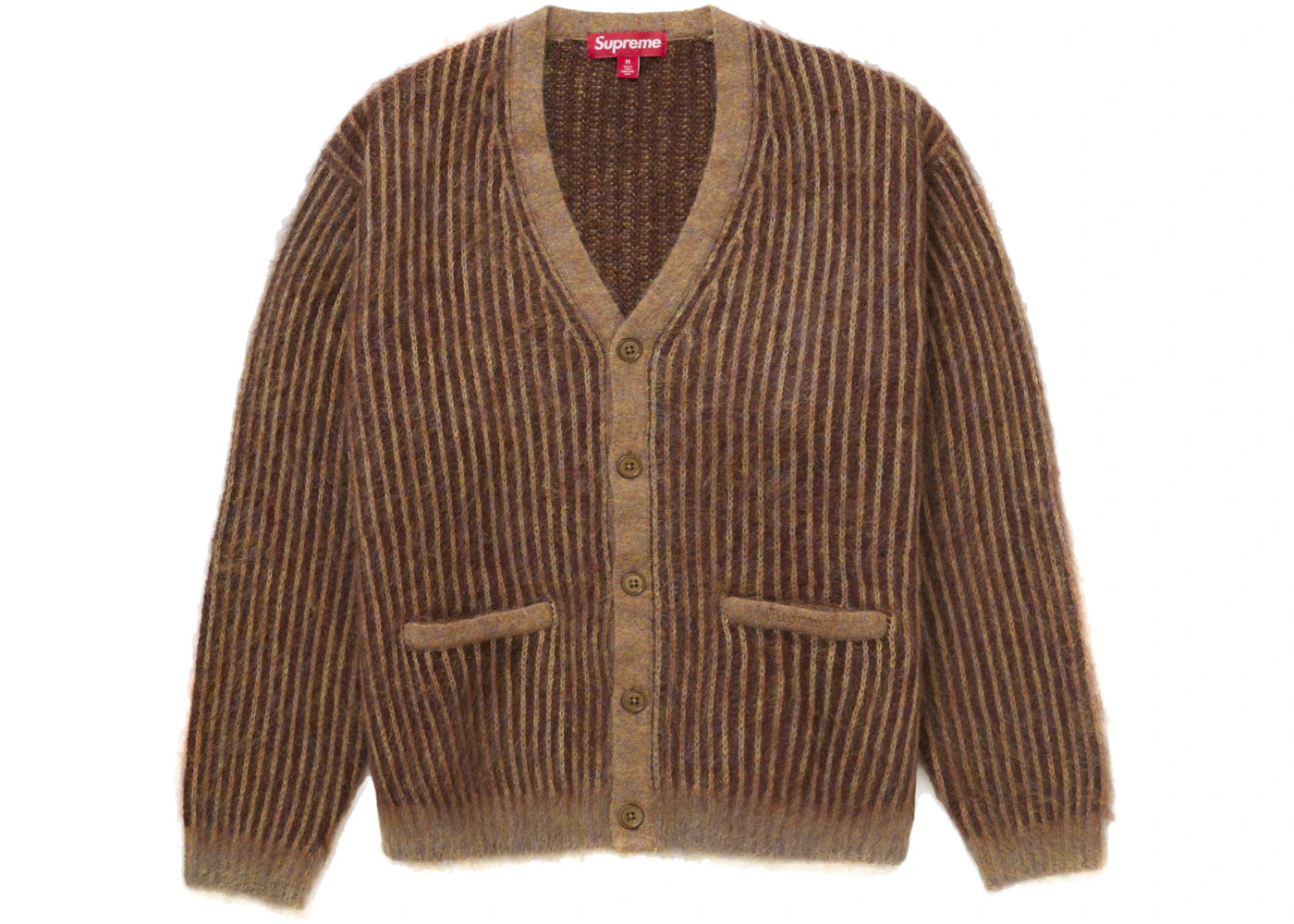 Supreme 2-Tone Mohair Cardigan Light Brown