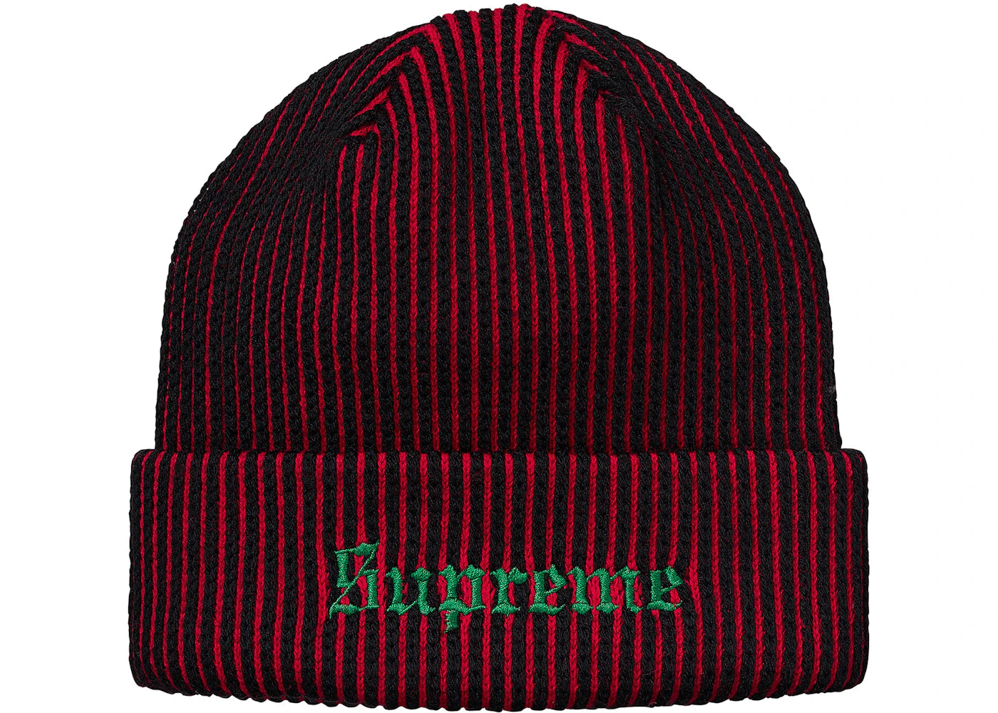 Supreme 2-Tone Rib Beanie Red