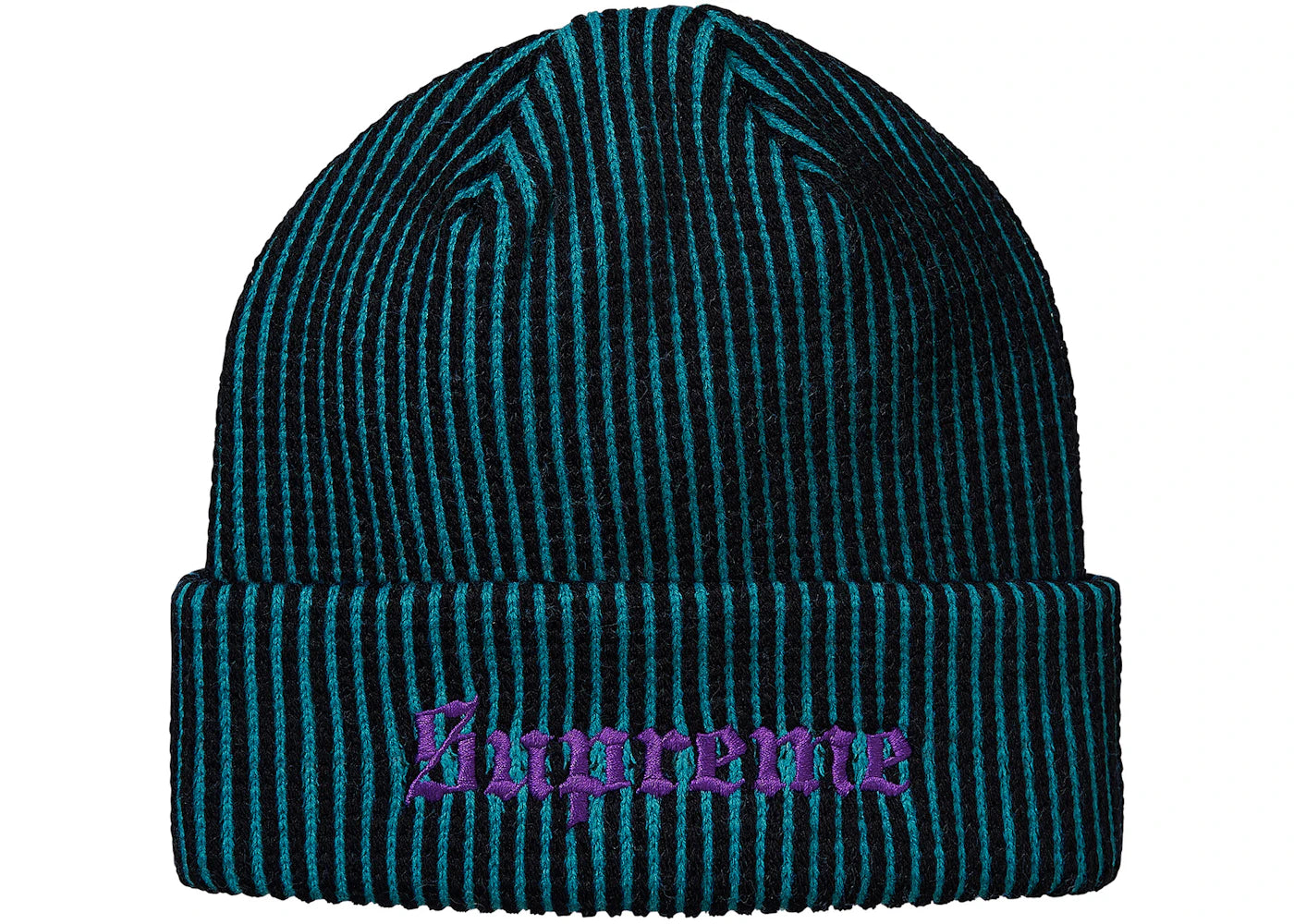 Supreme 2-Tone Rib Beanie Teal