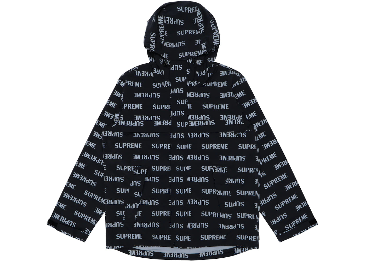 Supreme 3M Reflective Repeat Taped Seam Jacket Black