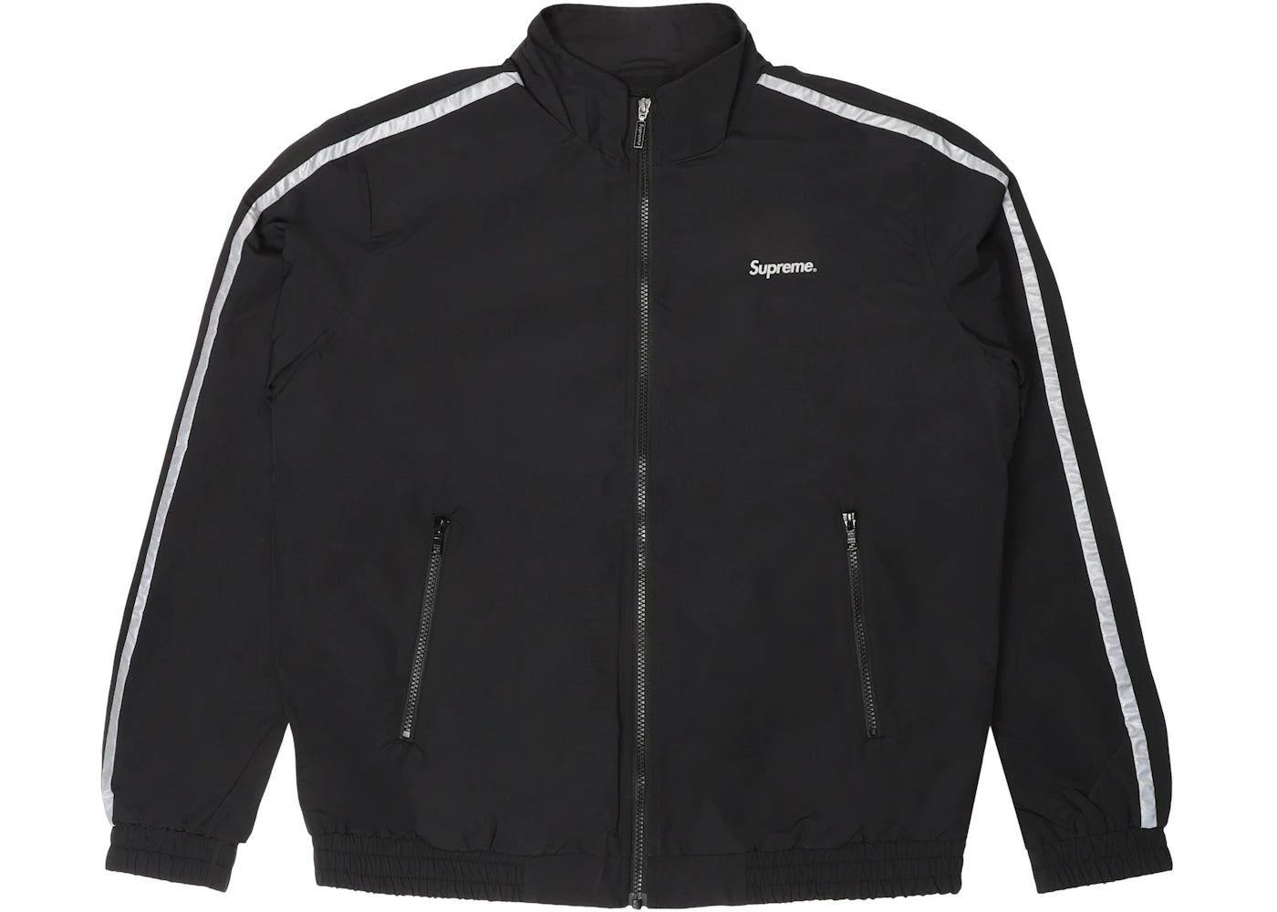 Supreme 3M Reflective Stripe Track Jacket Black