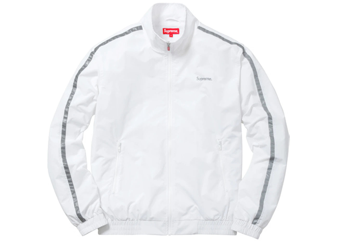 Supreme 3M Reflective Stripe Track Jacket White