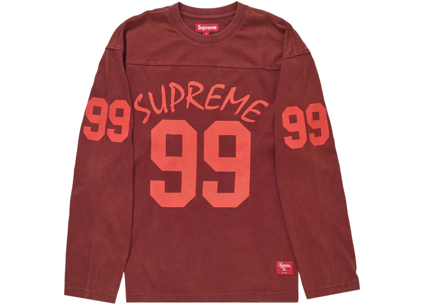 Supreme 99 L/S Football Top Maroon