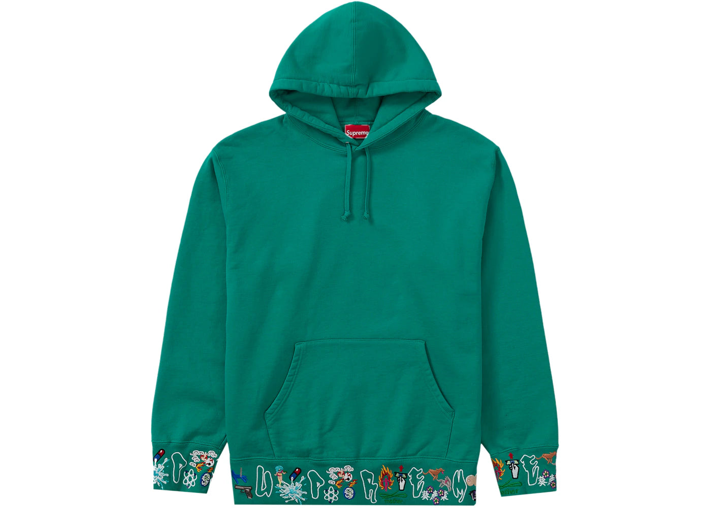 Supreme AOI Icons Hooded Sweatshirt Dark Aqua