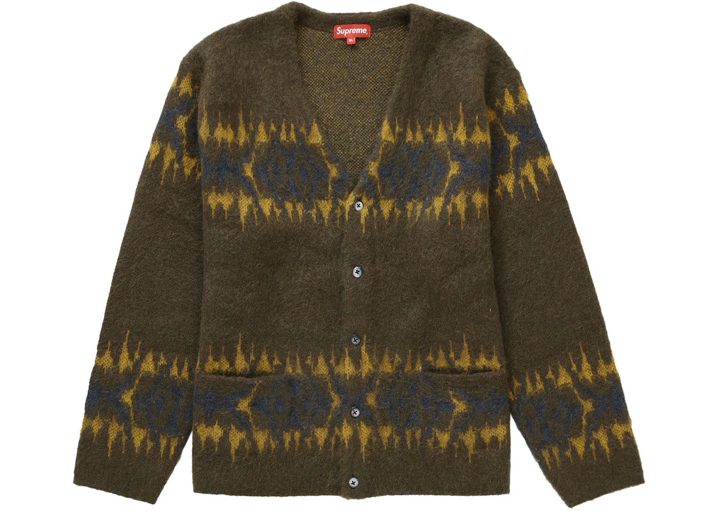 Supreme Abstract Stripe Cardigan Olive