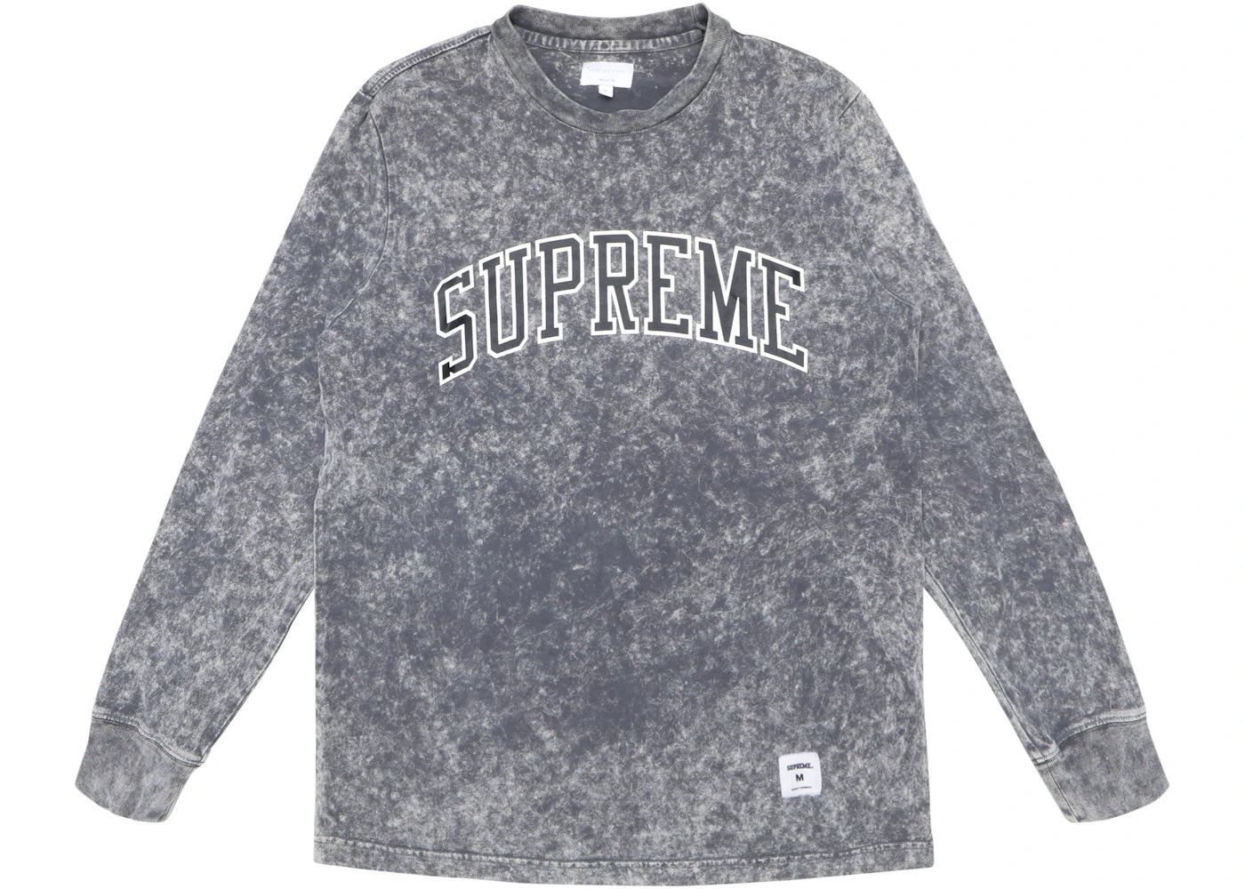 Supreme Acid Wash Arc Logo LS Tee Grey