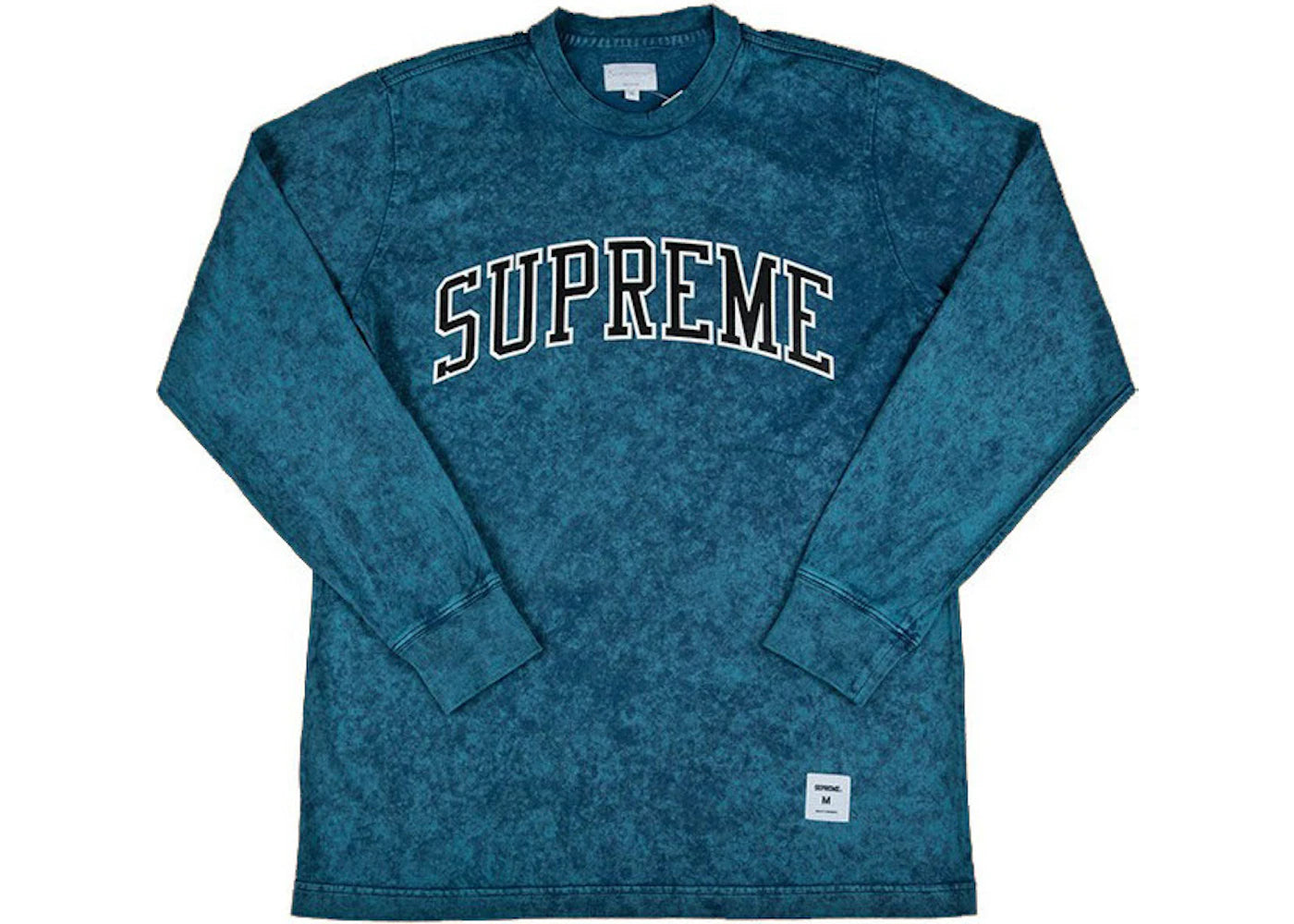 Supreme Acid Wash Arc Logo LS Tee Indigo