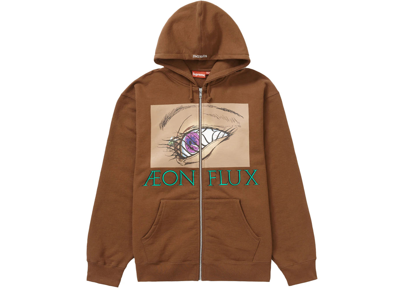 Supreme Aeon Flux Zip Up Hooded Sweatshirt Brown