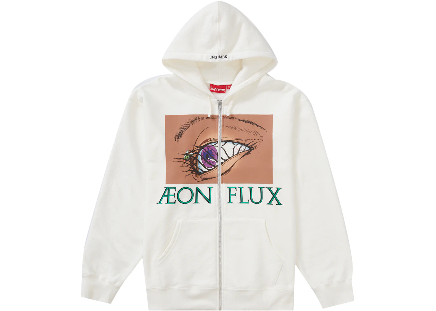 Supreme Aeon Flux Zip Up Hooded Sweatshirt White